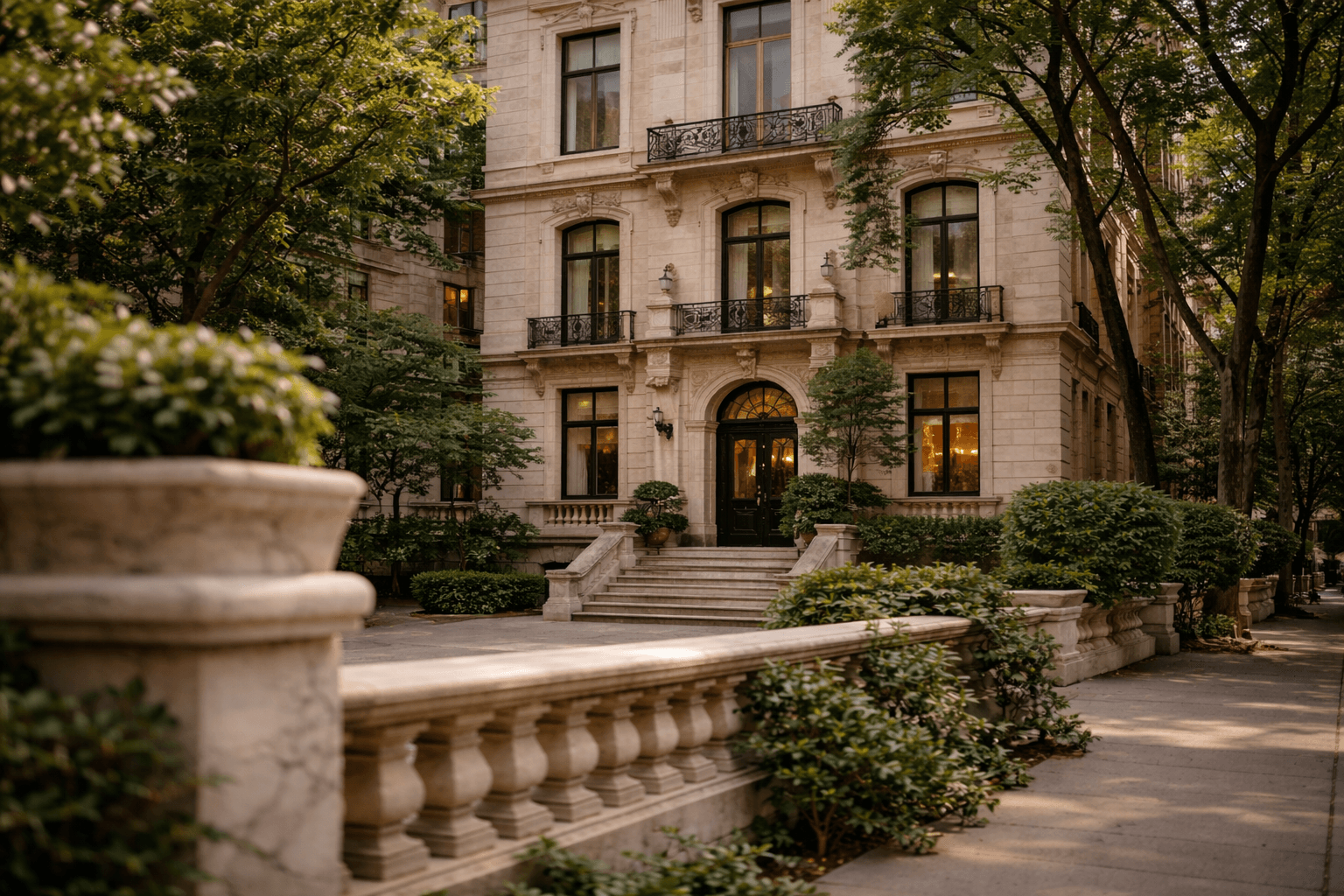 Residential property at dusk